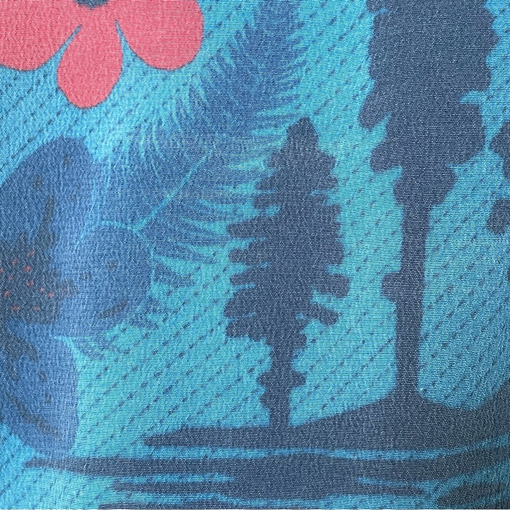 Bridge & Burn Silk Top Makelike Hawaii 503 Women Floral Blue Pink Sleeveless - Picture 15 of 16